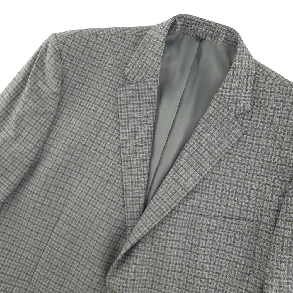 Jos A Bank Blazer Mens 50 Gray Check Wool Tweed Stretch Sport‎ Coat Jacket